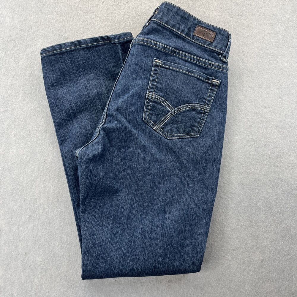 Riders by Lee No Gap Waist Boot Cut Jeans Womens 12M Blue Mid Rise Dark 12
